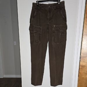 Duluth Trading Co Fire Hose BrownCargo Pants with Sturdy Fabric 32 X 36